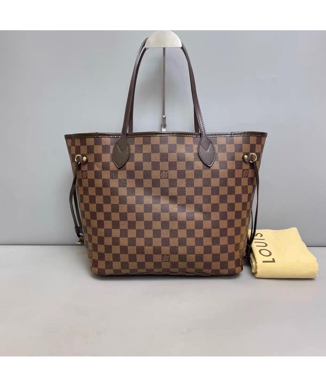 LOUIS VUITTON Коричневая кожаная сумка тоут, фото 2