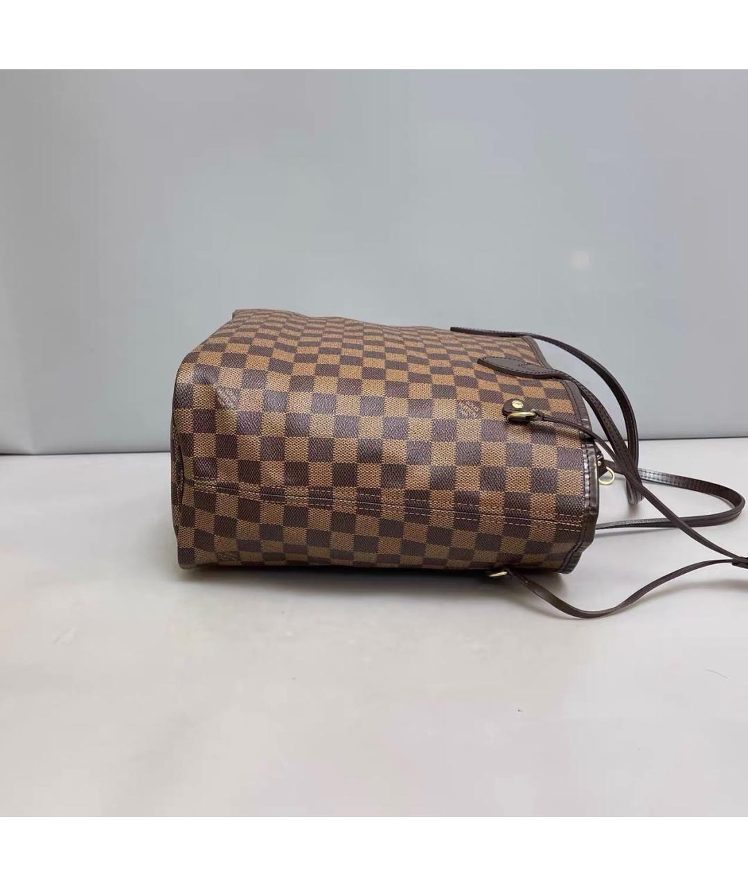 LOUIS VUITTON Коричневая кожаная сумка тоут, фото 3