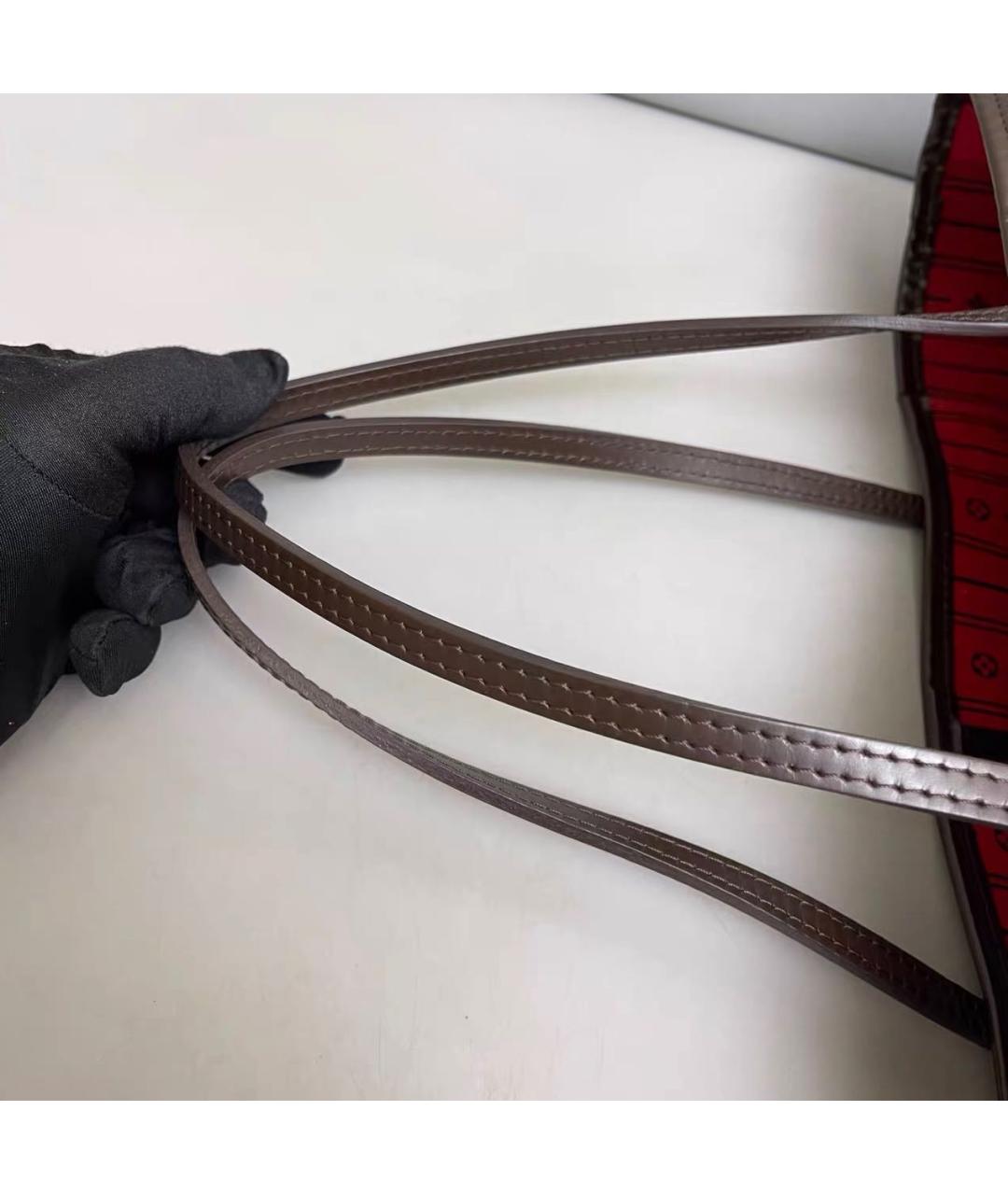 LOUIS VUITTON Коричневая кожаная сумка тоут, фото 6