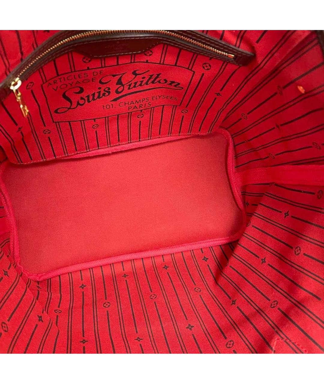LOUIS VUITTON Коричневая кожаная сумка тоут, фото 8