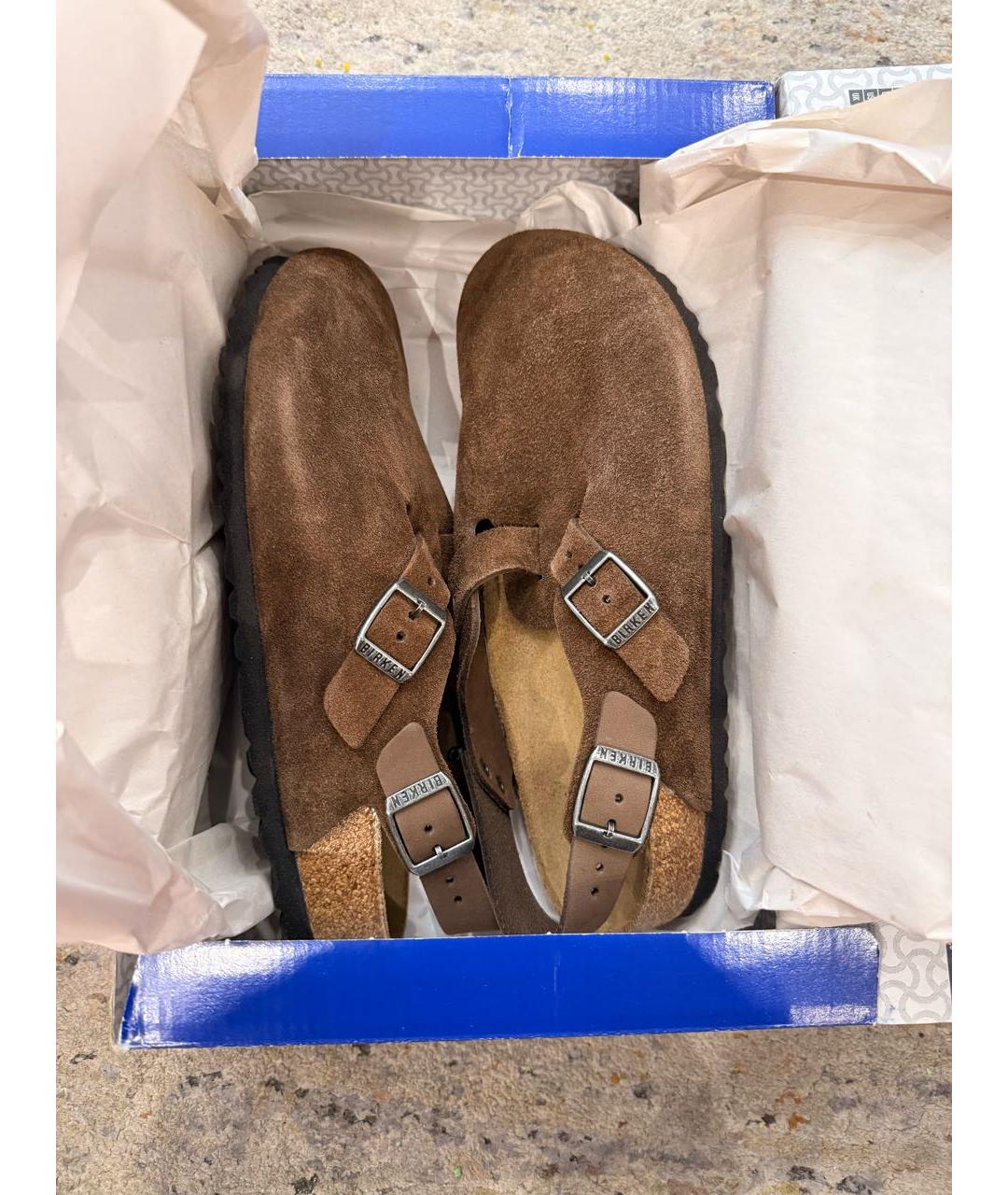 BIRKENSTOCK Коричневые замшевые сабо, фото 2