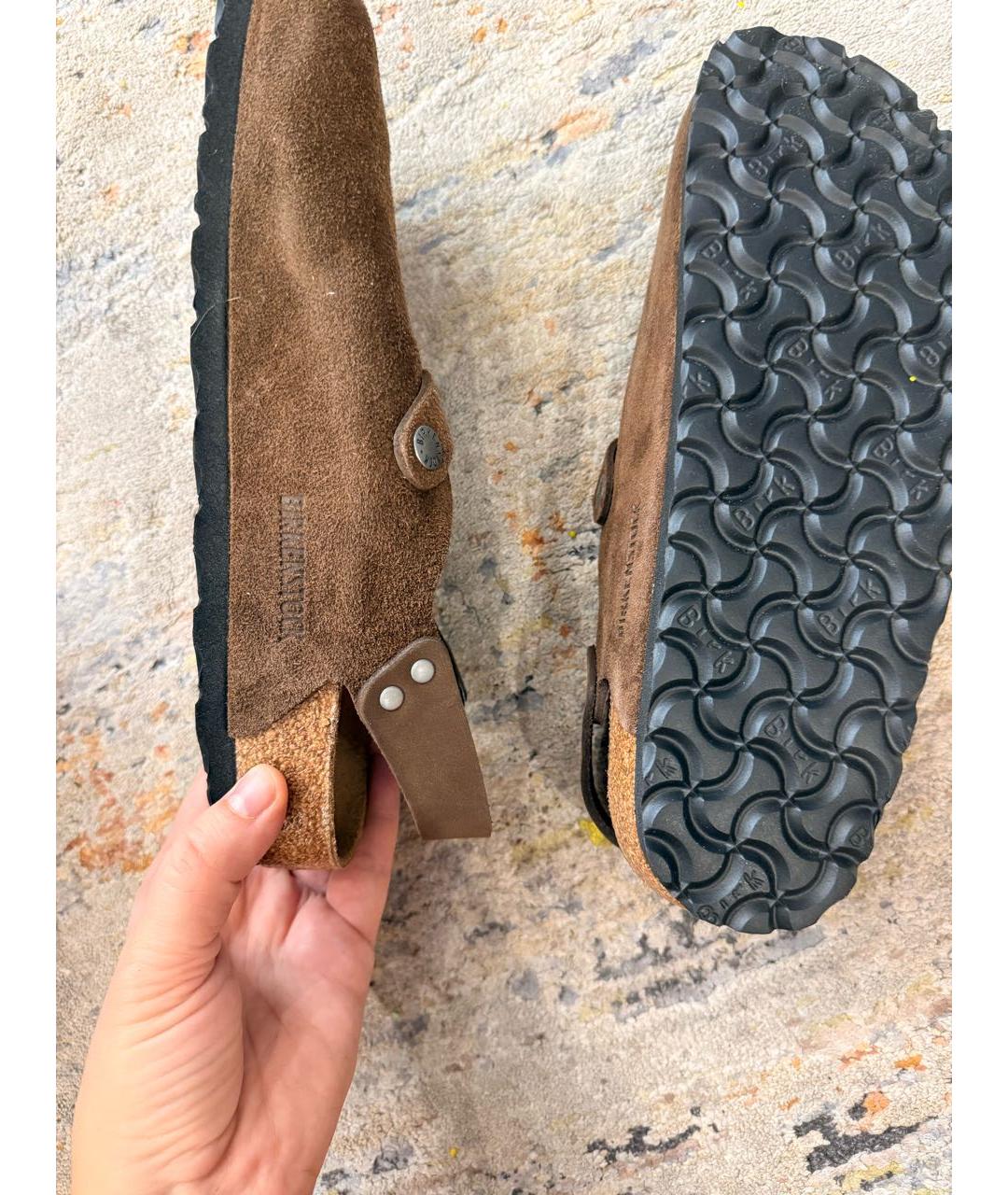 BIRKENSTOCK Коричневые замшевые сабо, фото 6