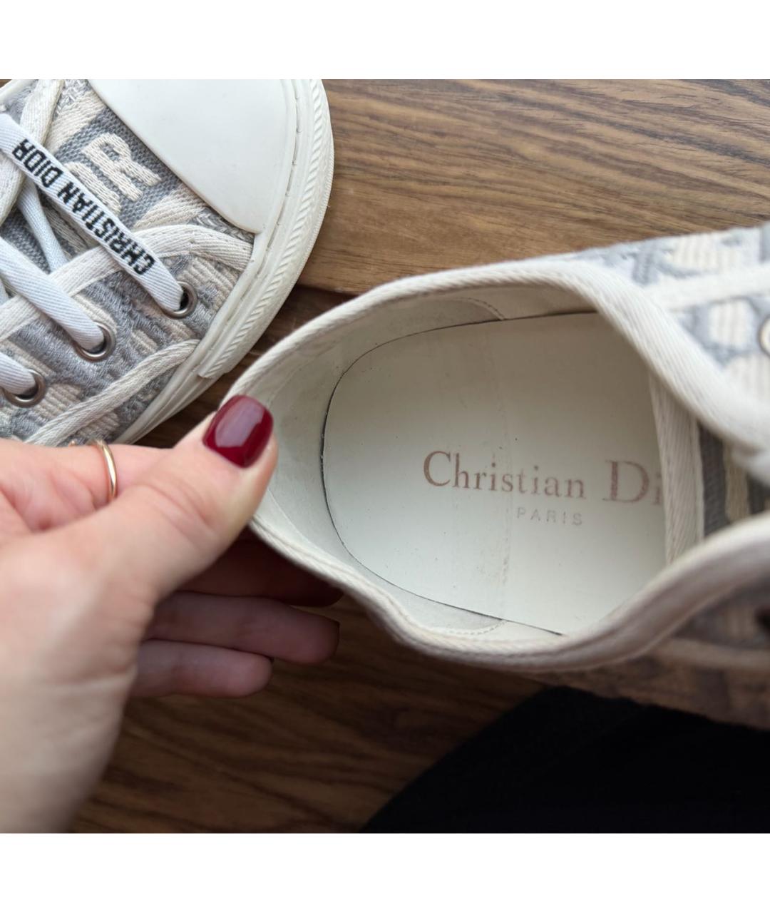 CHRISTIAN DIOR Серые текстильные кеды, фото 8