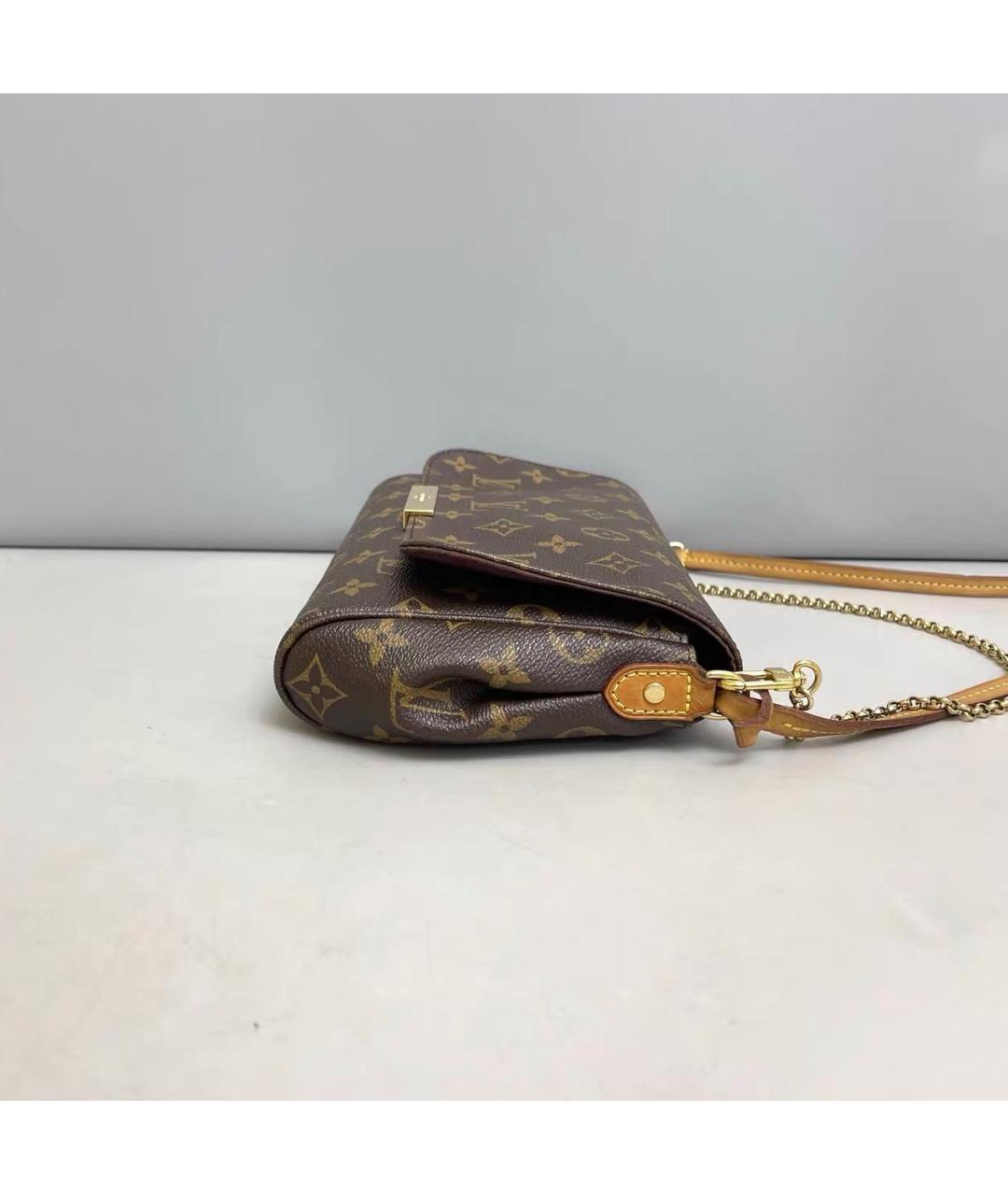 LOUIS VUITTON Коричневая кожаная сумка через плечо, фото 8