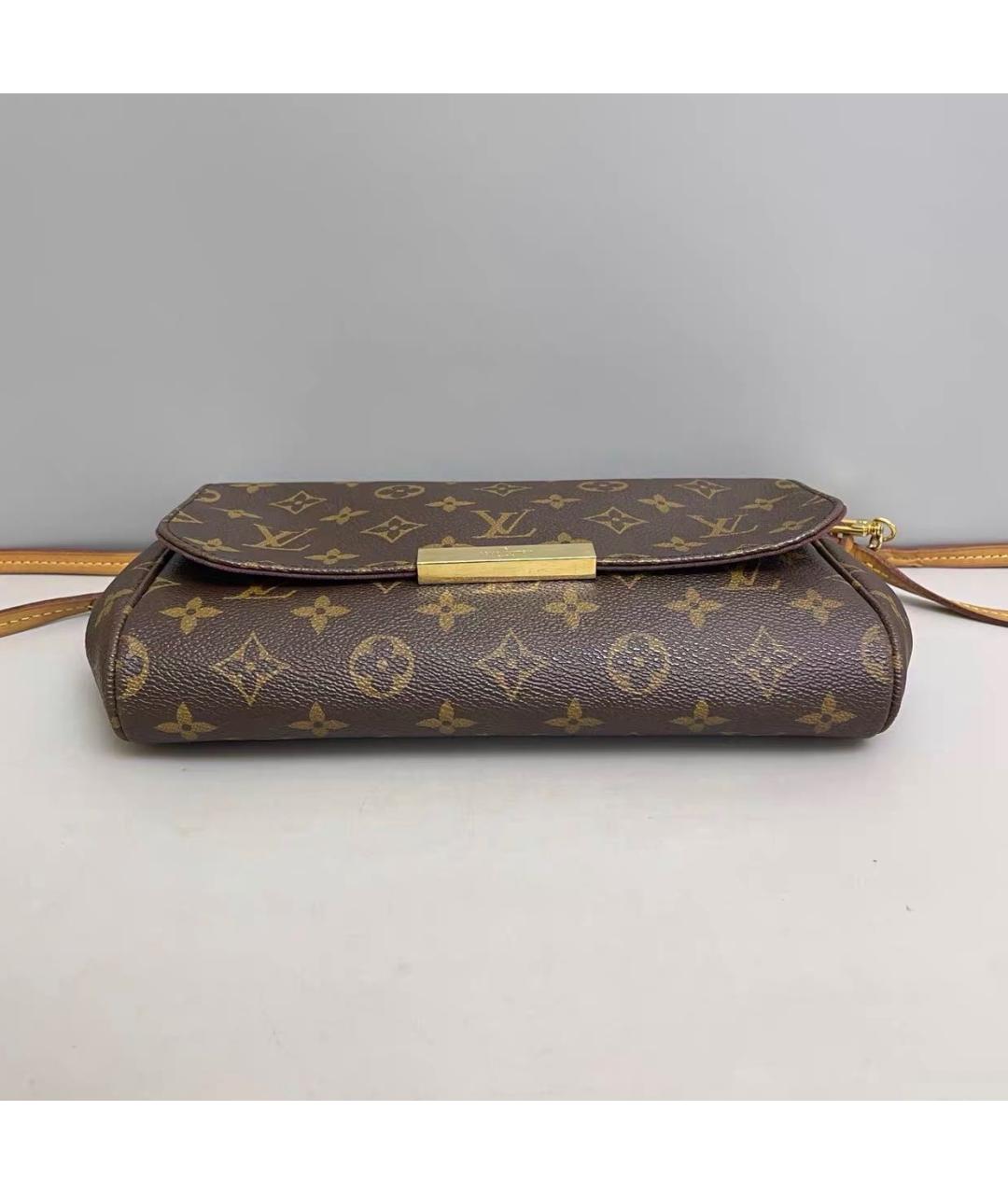 LOUIS VUITTON Коричневая кожаная сумка через плечо, фото 3