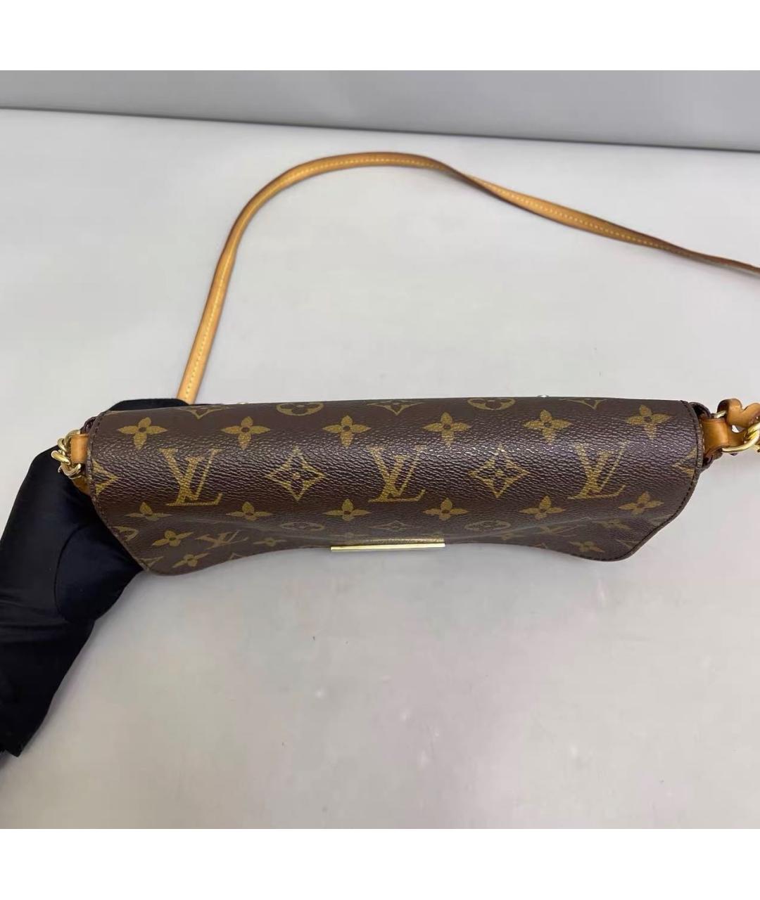 LOUIS VUITTON Коричневая кожаная сумка через плечо, фото 4