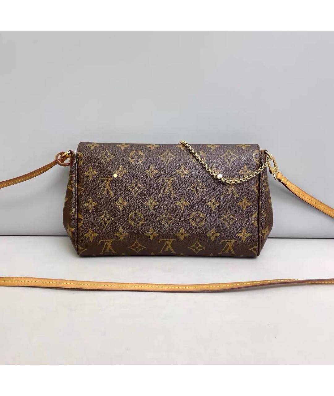 LOUIS VUITTON Коричневая кожаная сумка через плечо, фото 2
