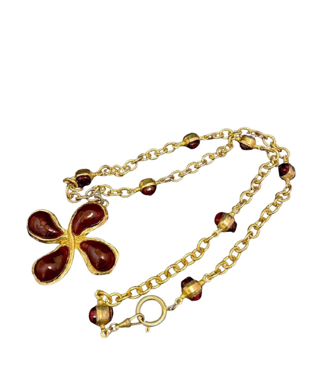 CHANEL Красное металлическое колье, фото 1