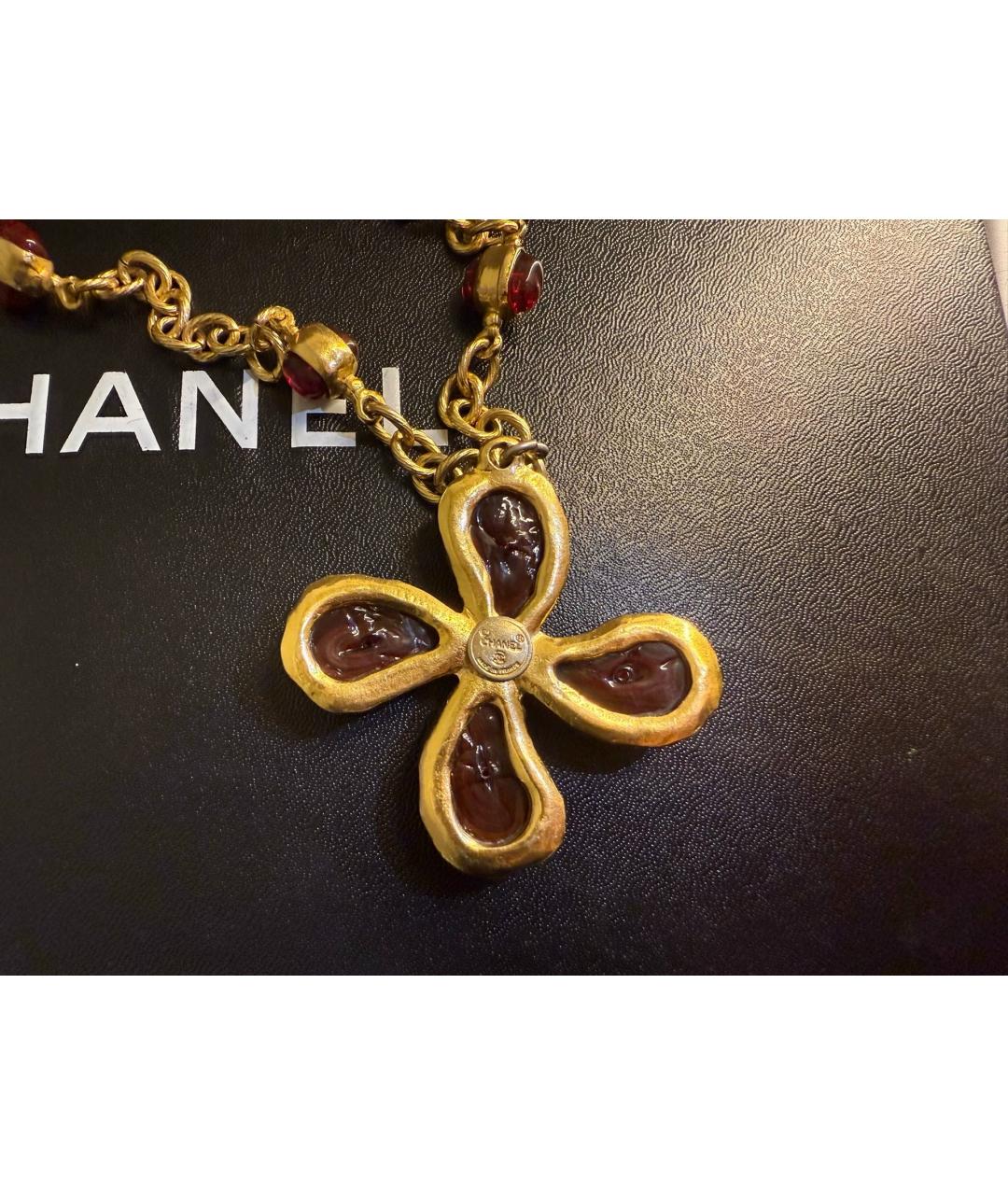 CHANEL Красное металлическое колье, фото 3