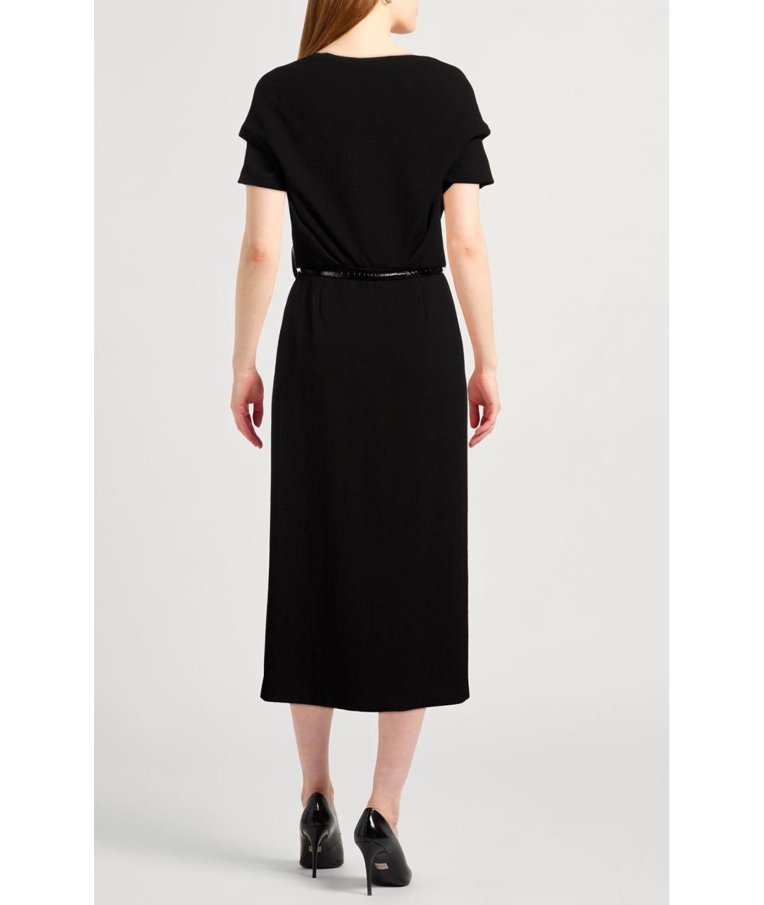 CHRISTIAN DIOR Черное шерстяное коктейльное платье, фото 3