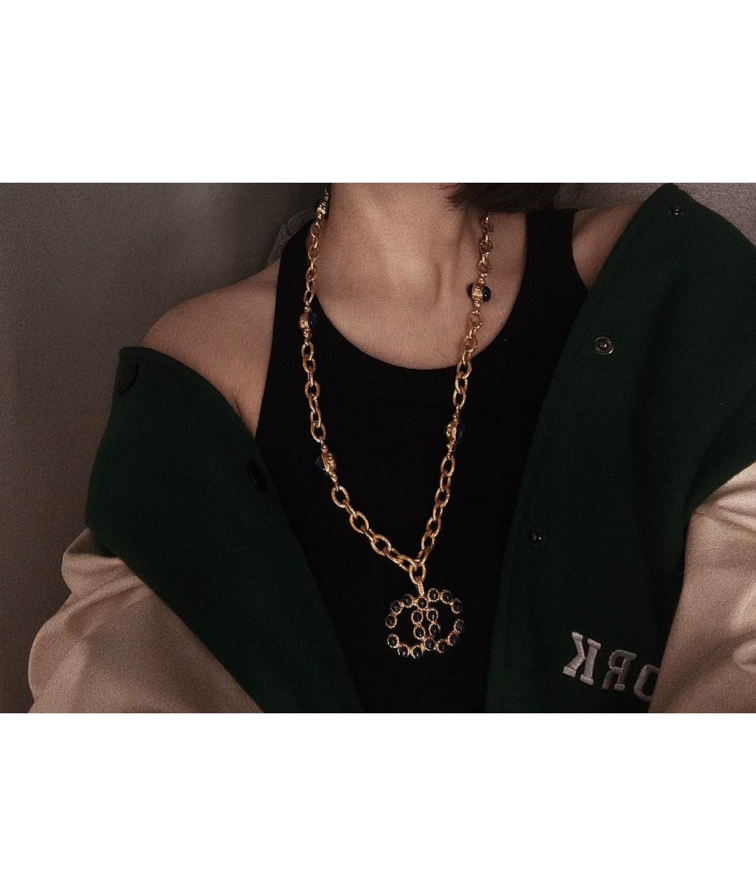 CHANEL Синее стеклянное колье, фото 8
