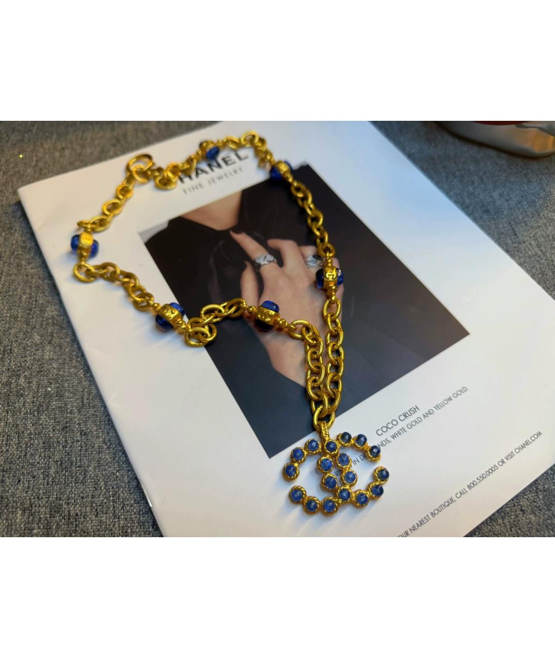 CHANEL Синее стеклянное колье, фото 2