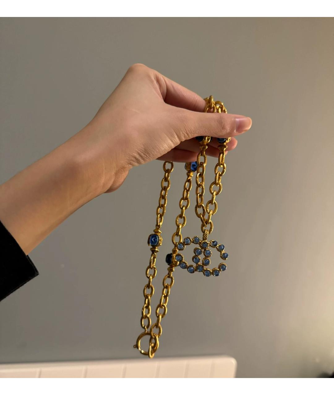 CHANEL Синее стеклянное колье, фото 3