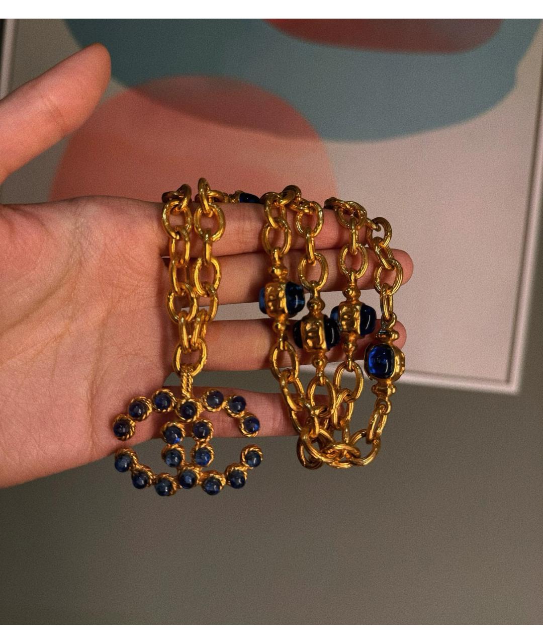 CHANEL Синее стеклянное колье, фото 6