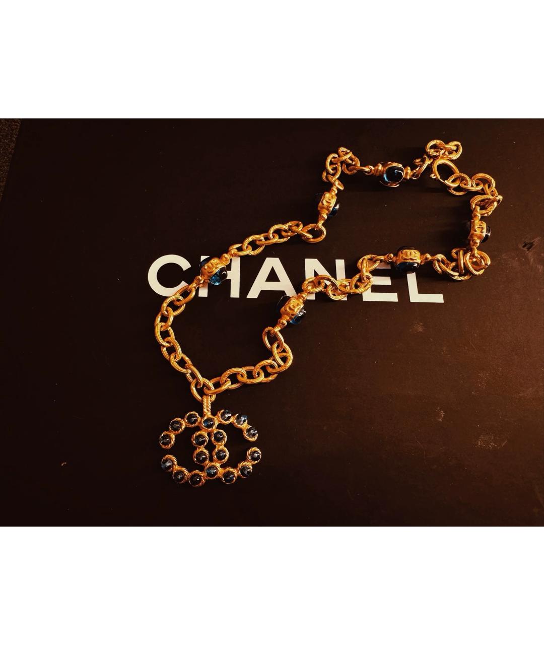 CHANEL Синее стеклянное колье, фото 4