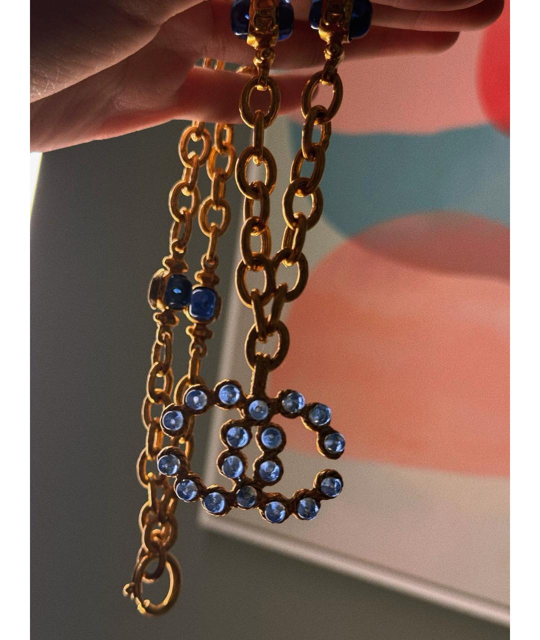 CHANEL Синее стеклянное колье, фото 5