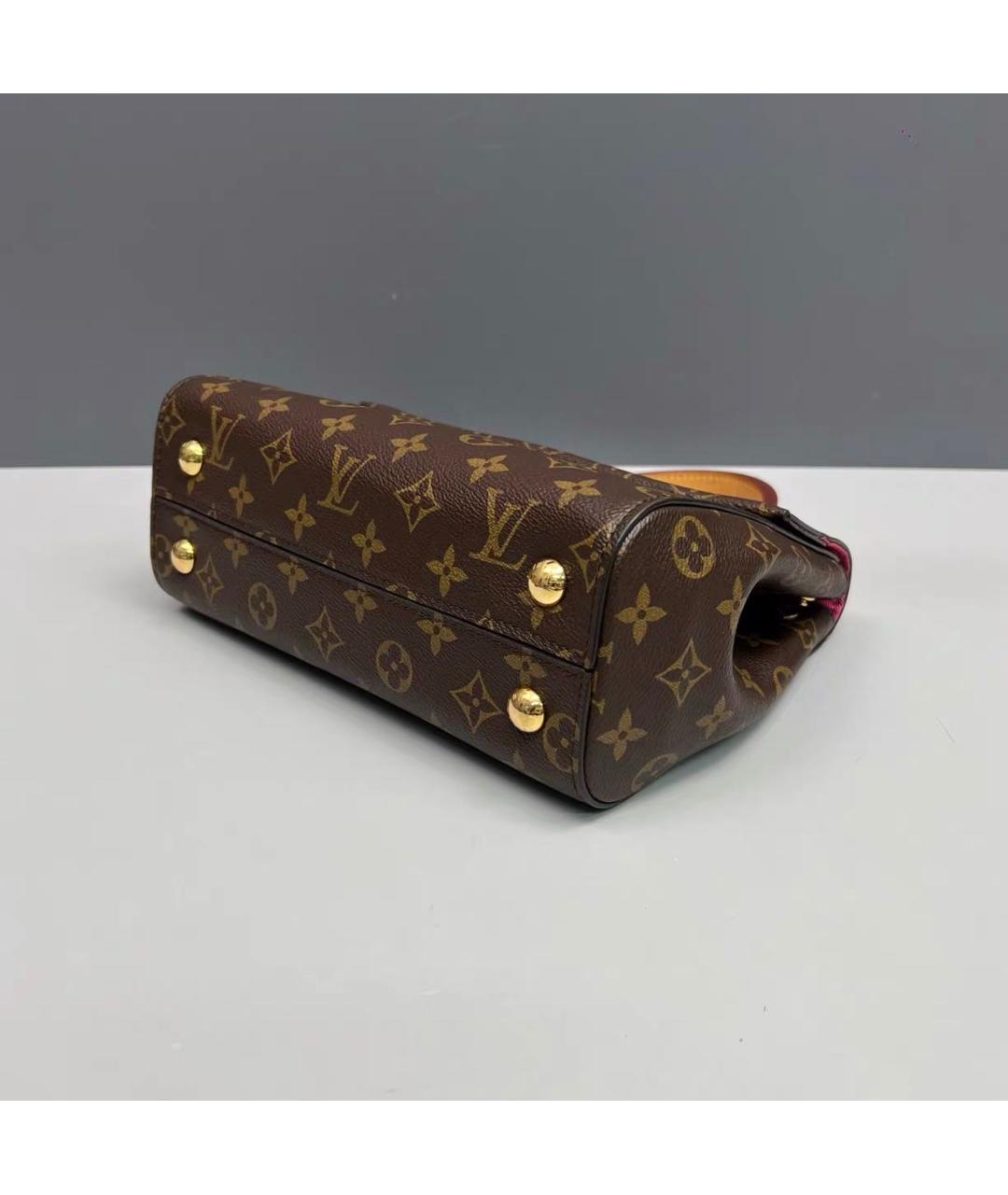 LOUIS VUITTON Коричневая сумка с короткими ручками из канвы, фото 4