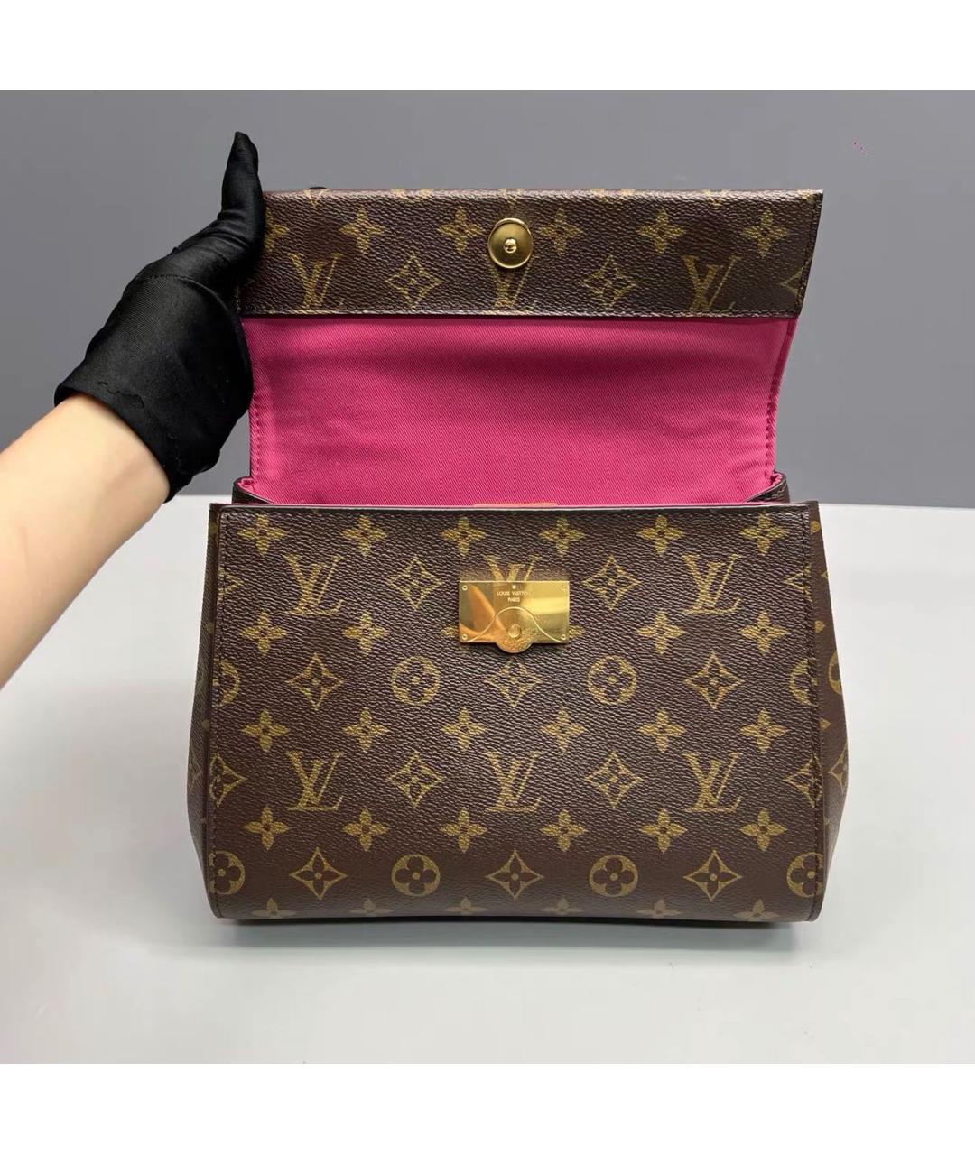 LOUIS VUITTON Коричневая сумка с короткими ручками из канвы, фото 7