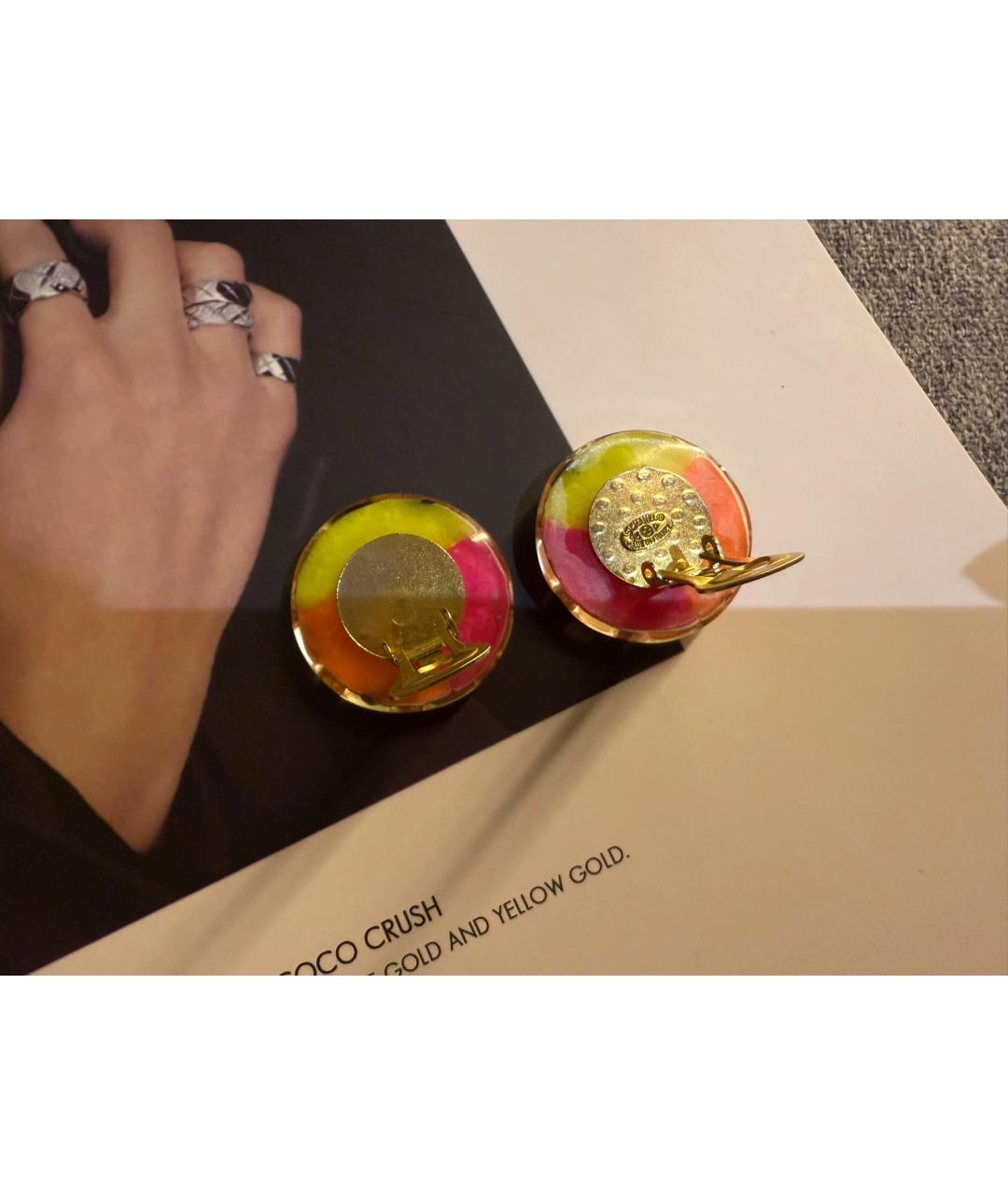 CHANEL Мульти пластиковые серьги, фото 4