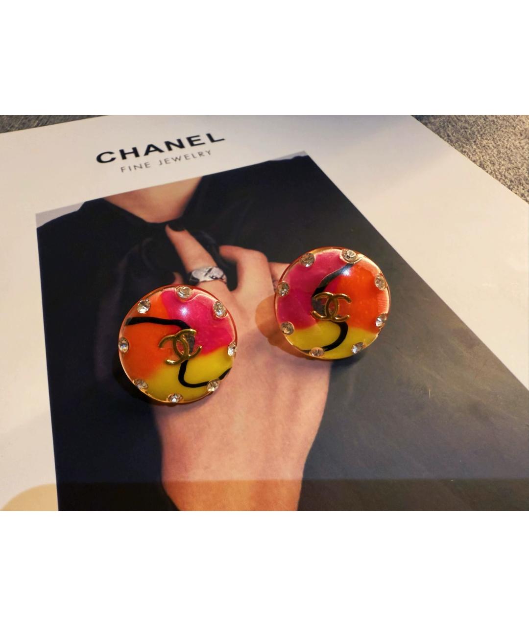 CHANEL Мульти пластиковые серьги, фото 5