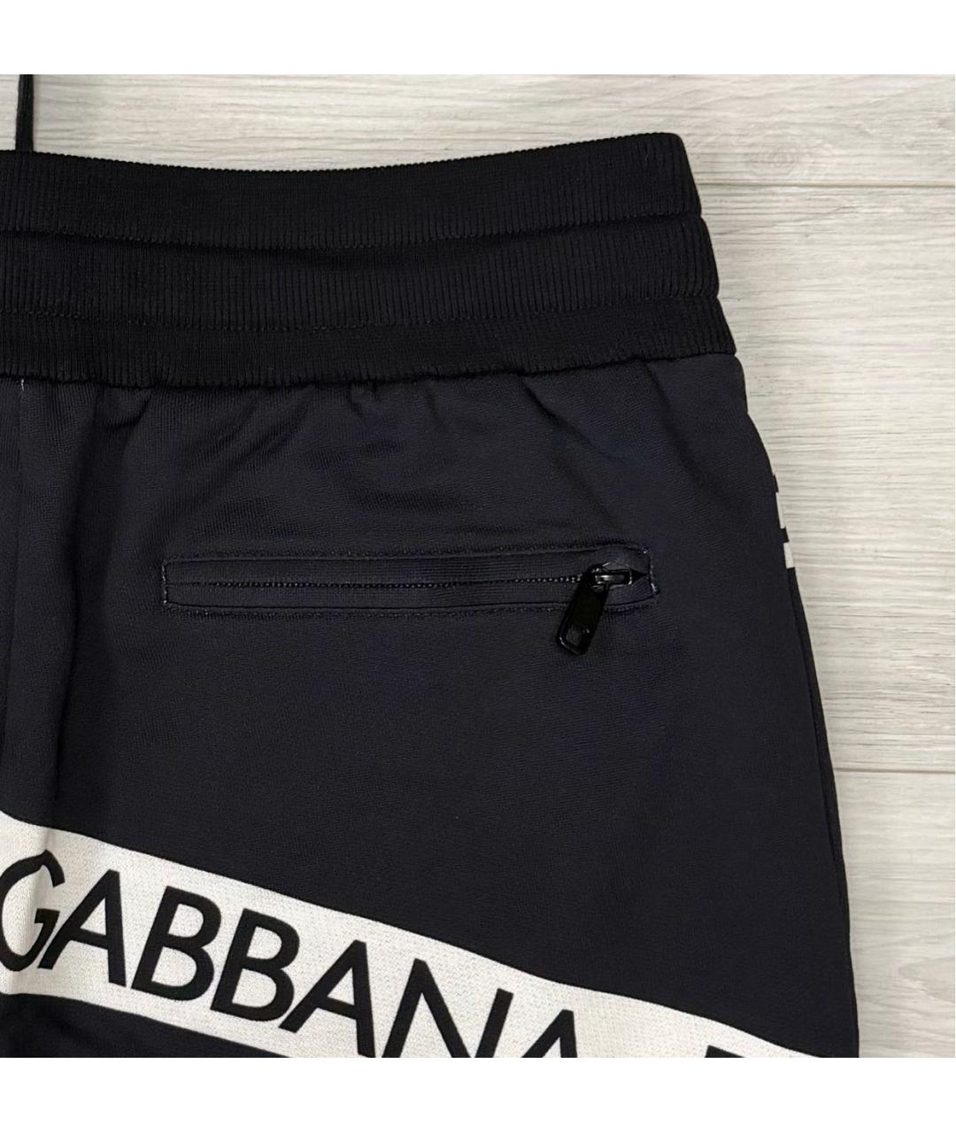 DOLCE&GABBANA Темно-синие хлопковые брюки чинос, фото 4