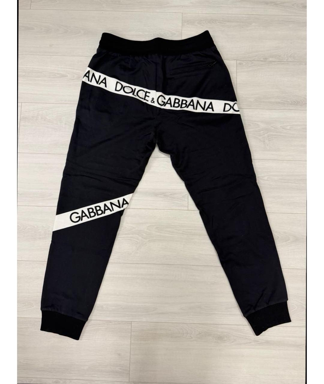 DOLCE&GABBANA Темно-синие хлопковые брюки чинос, фото 2