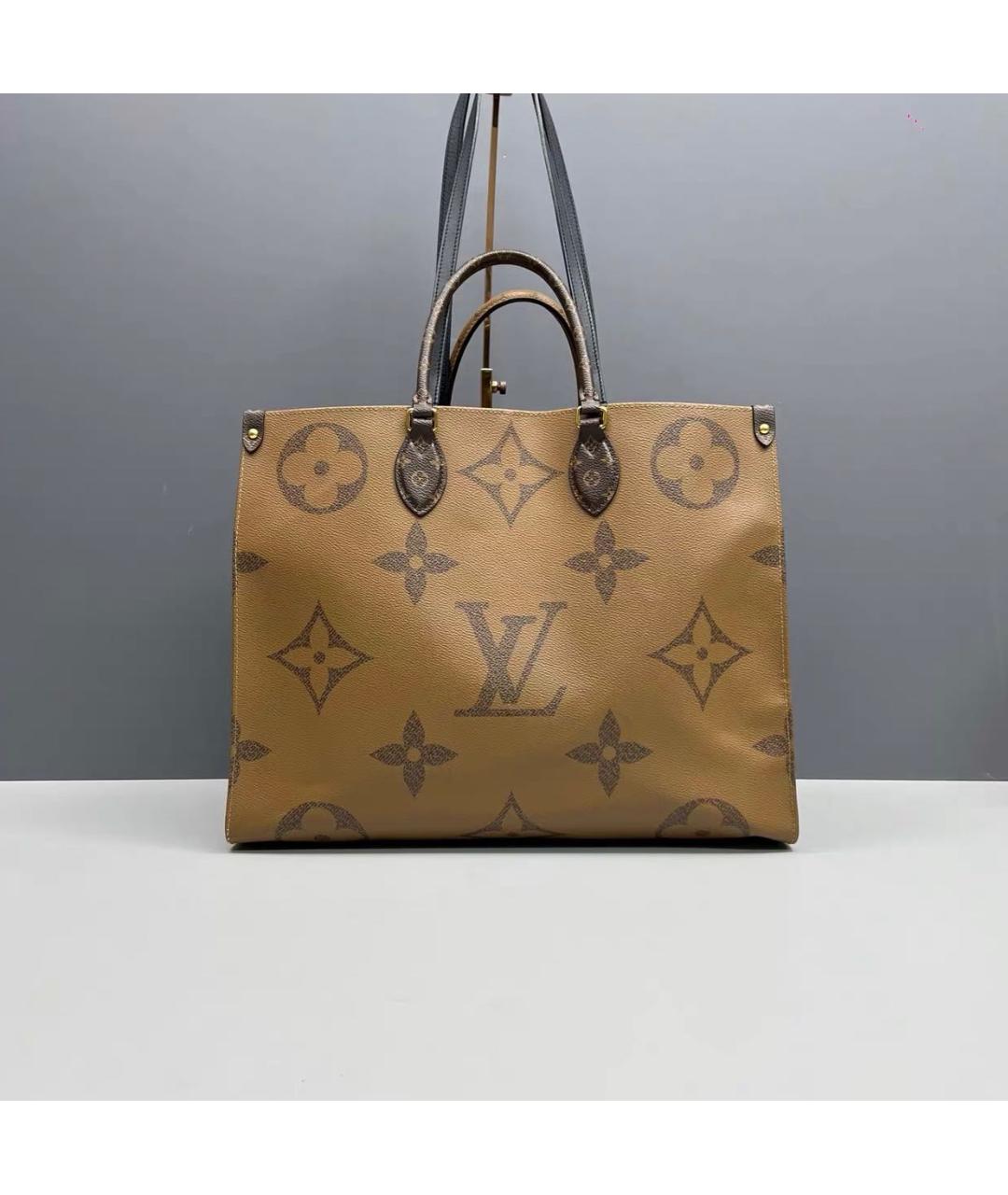 LOUIS VUITTON Коричневая сумка тоут из канвы, фото 2
