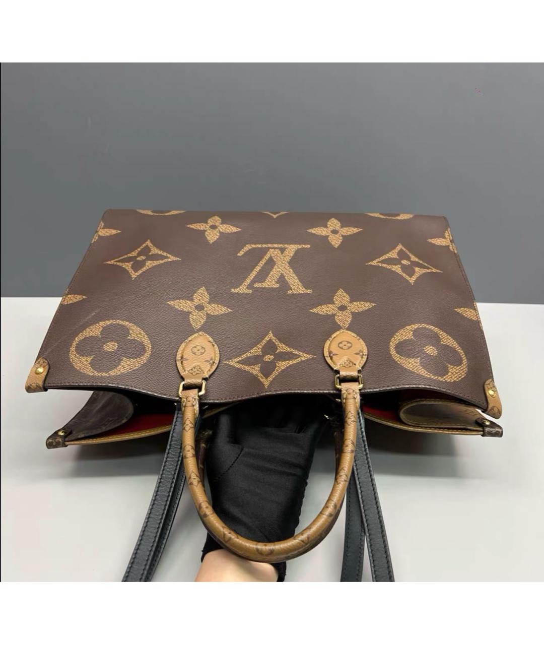 LOUIS VUITTON Коричневая сумка тоут из канвы, фото 6