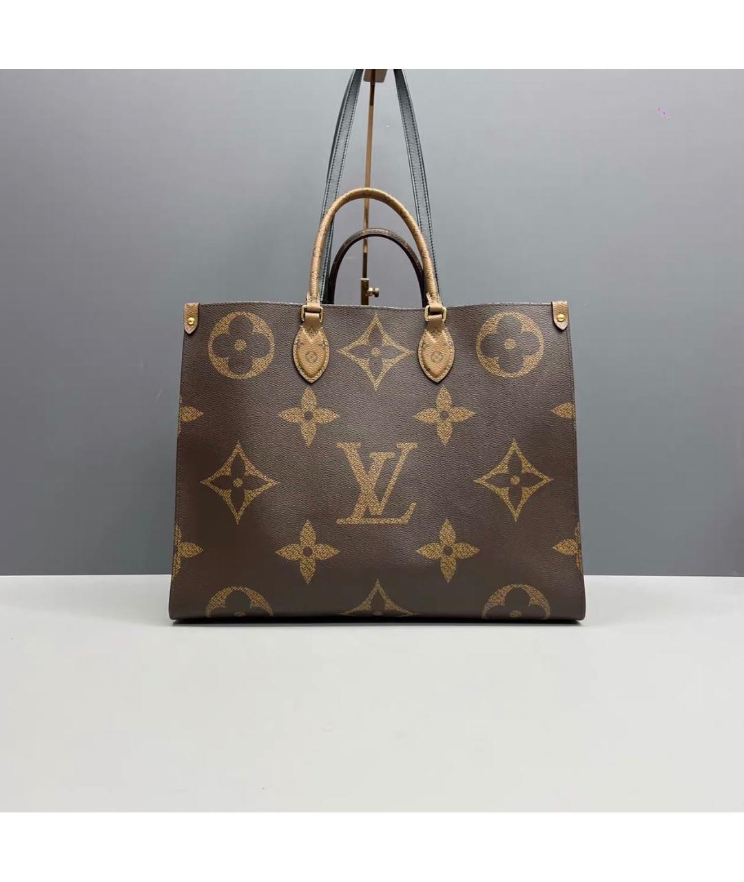LOUIS VUITTON Коричневая сумка тоут из канвы, фото 9