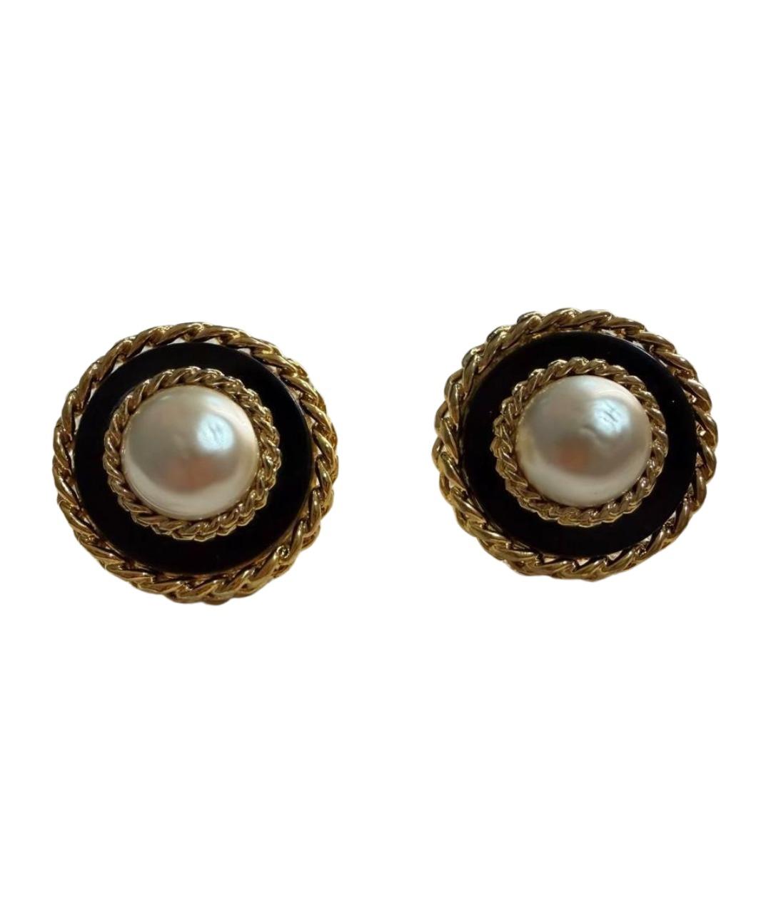 CHANEL Черные жемчужные серьги, фото 1