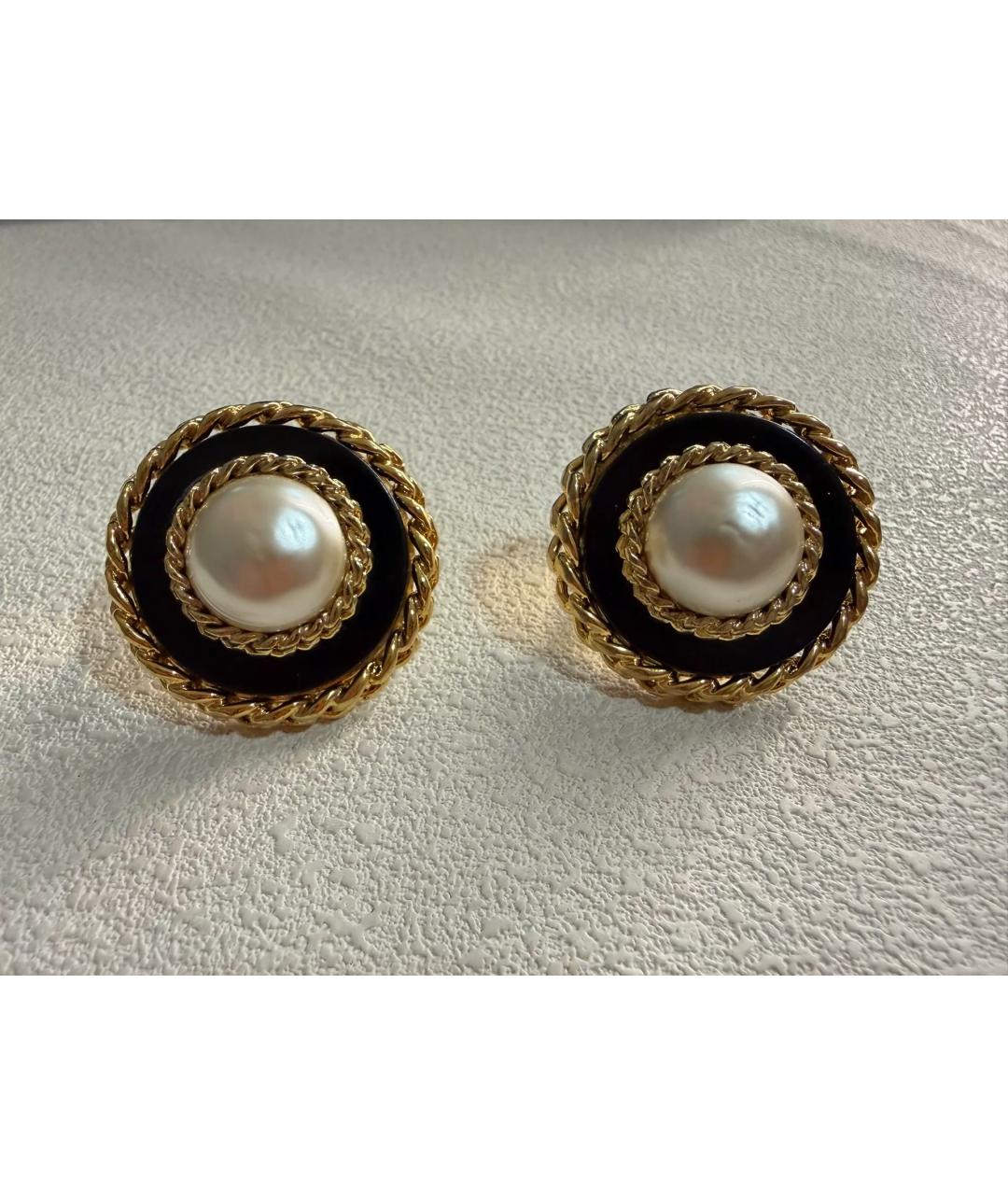 CHANEL Черные жемчужные серьги, фото 8