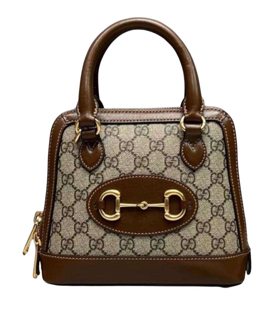 GUCCI Коричневая кожаная сумка через плечо, фото 1