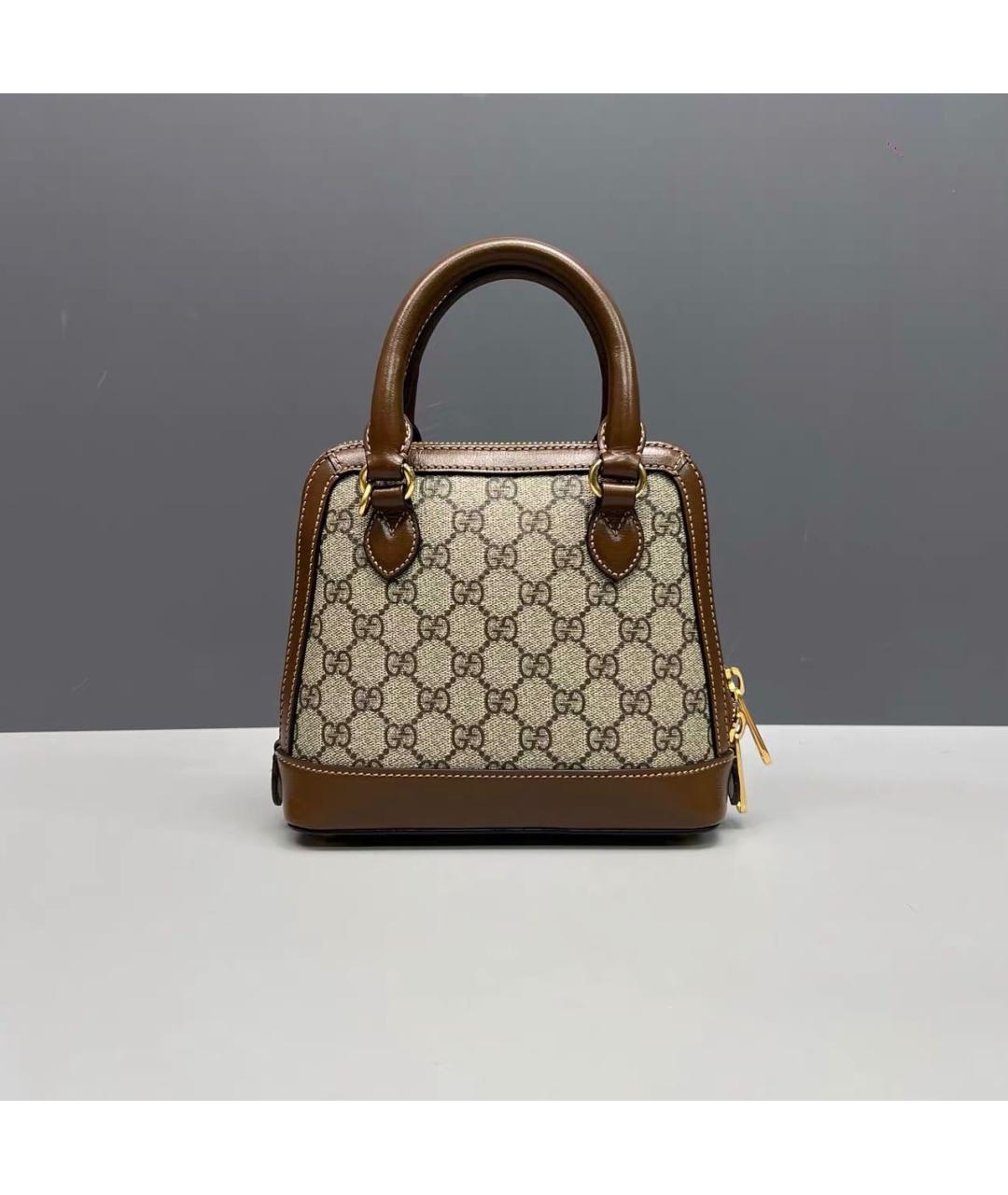 GUCCI Коричневая кожаная сумка через плечо, фото 2