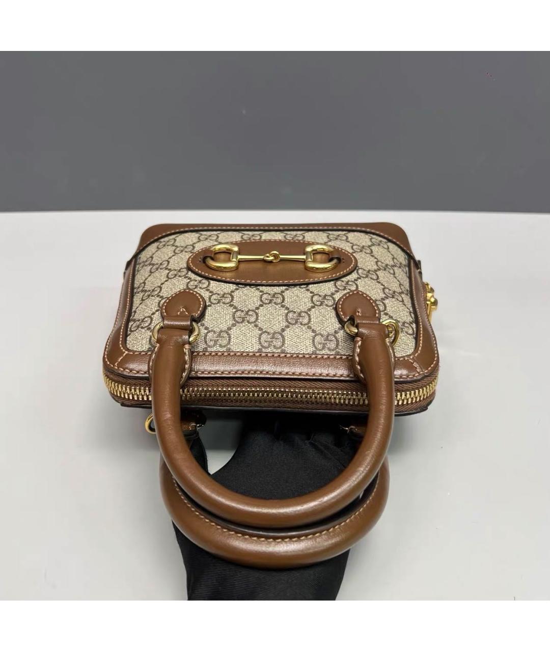 GUCCI Коричневая кожаная сумка через плечо, фото 6