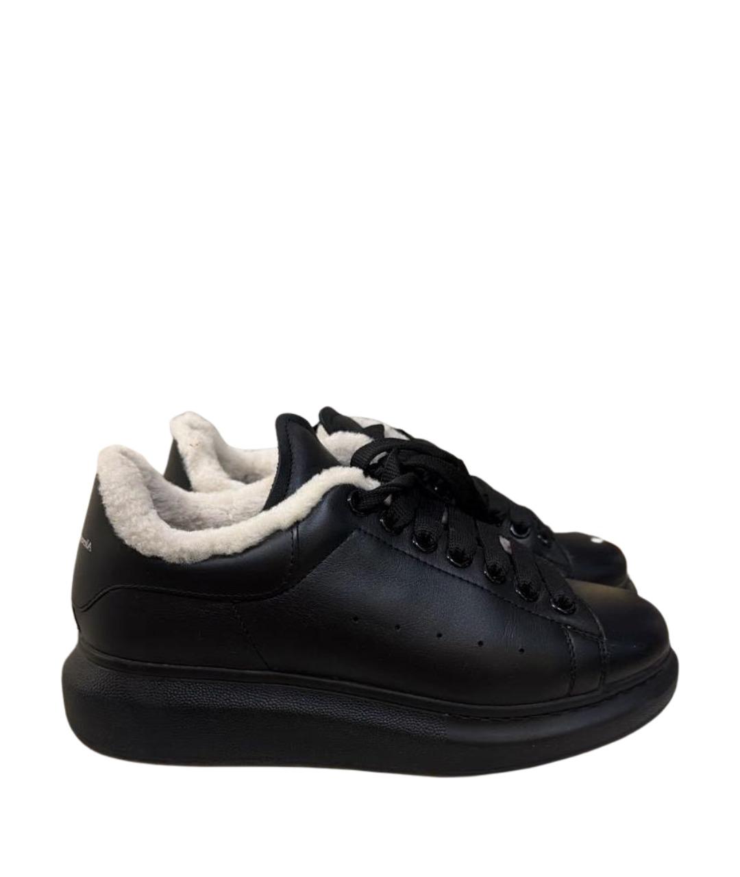 ALEXANDER MCQUEEN Черные кожаные кеды, фото 1
