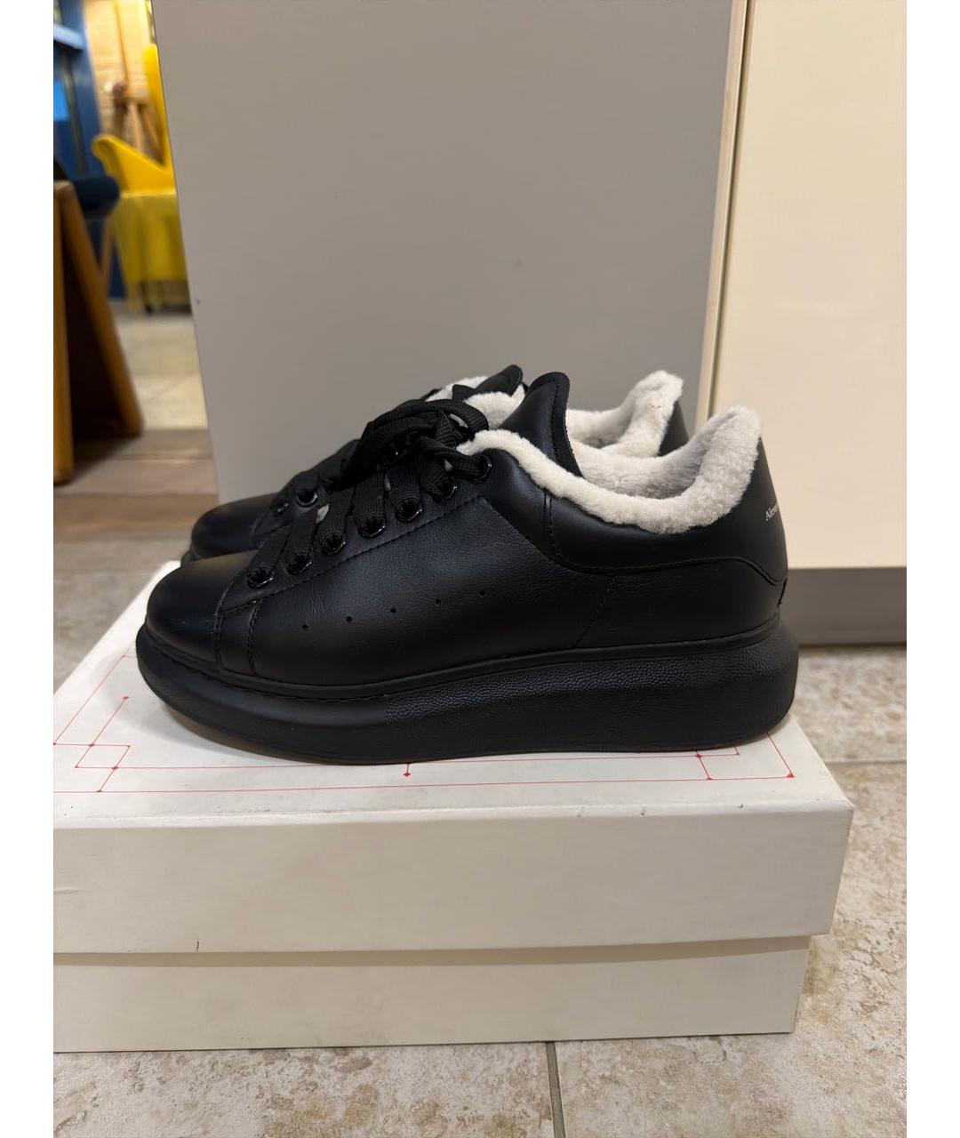 ALEXANDER MCQUEEN Черные кожаные кеды, фото 5