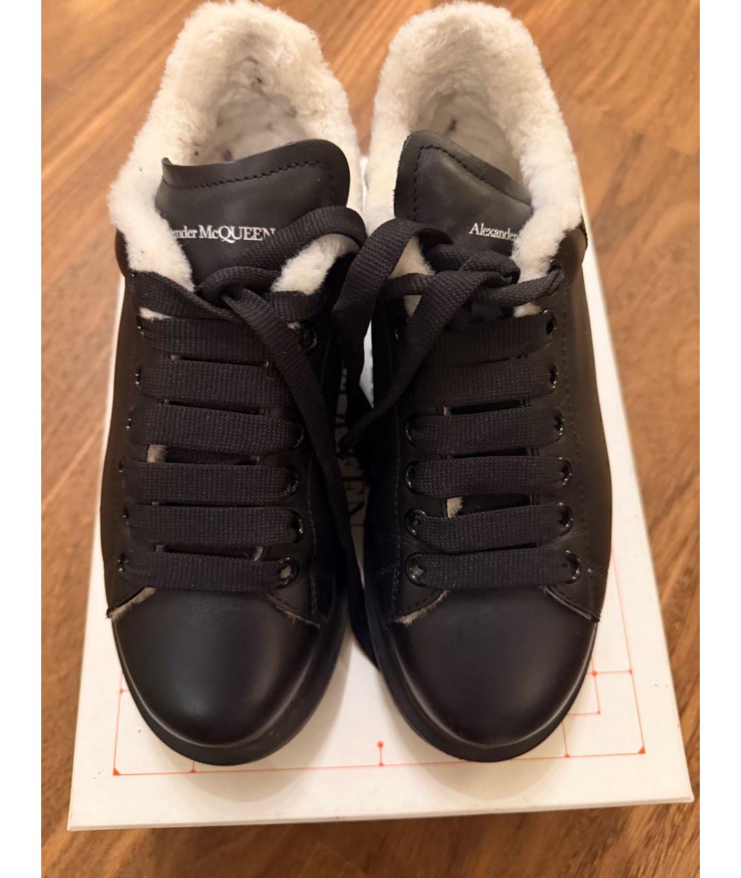 ALEXANDER MCQUEEN Черные кожаные кеды, фото 2