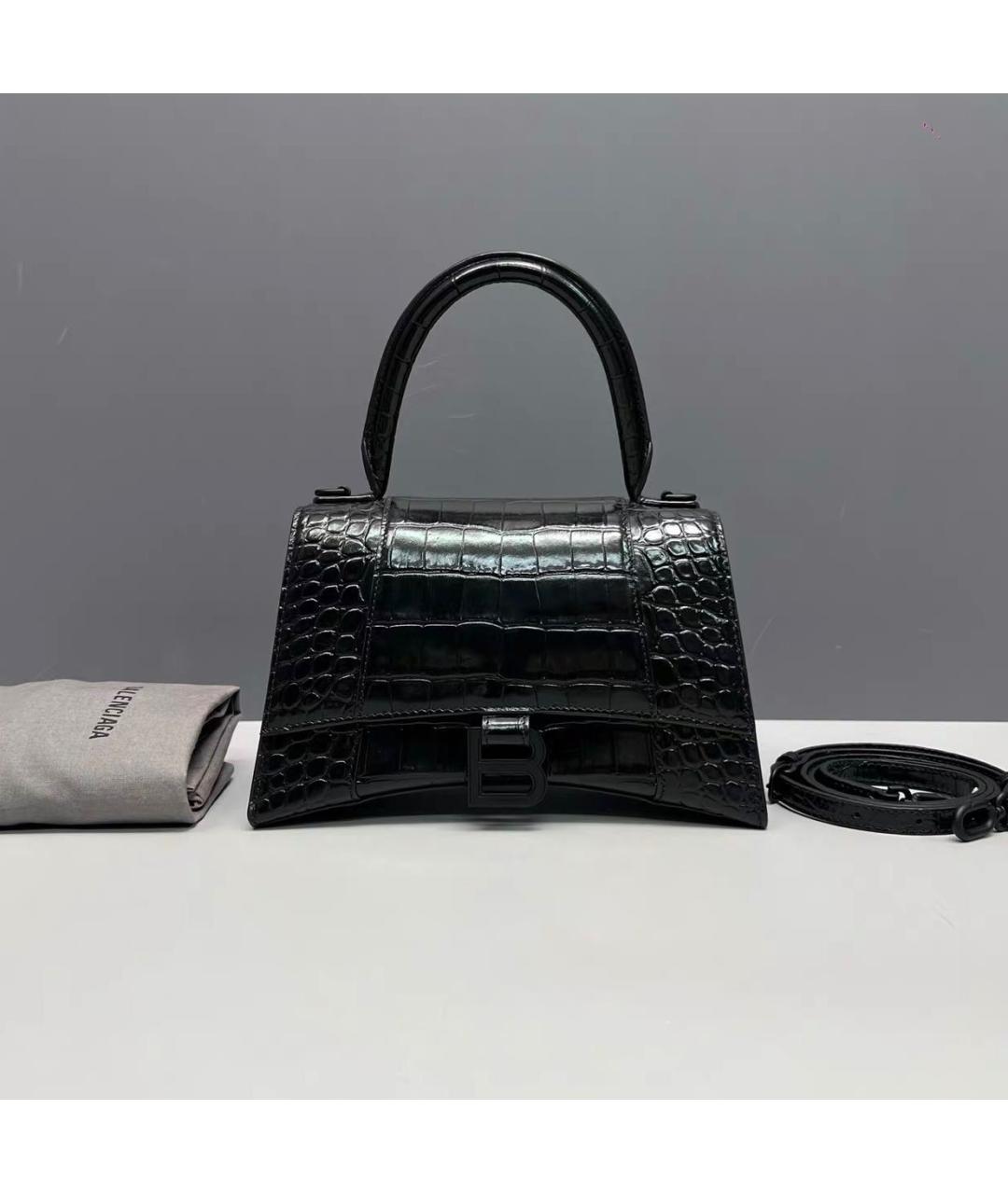 BALENCIAGA Черная кожаная сумка через плечо, фото 9