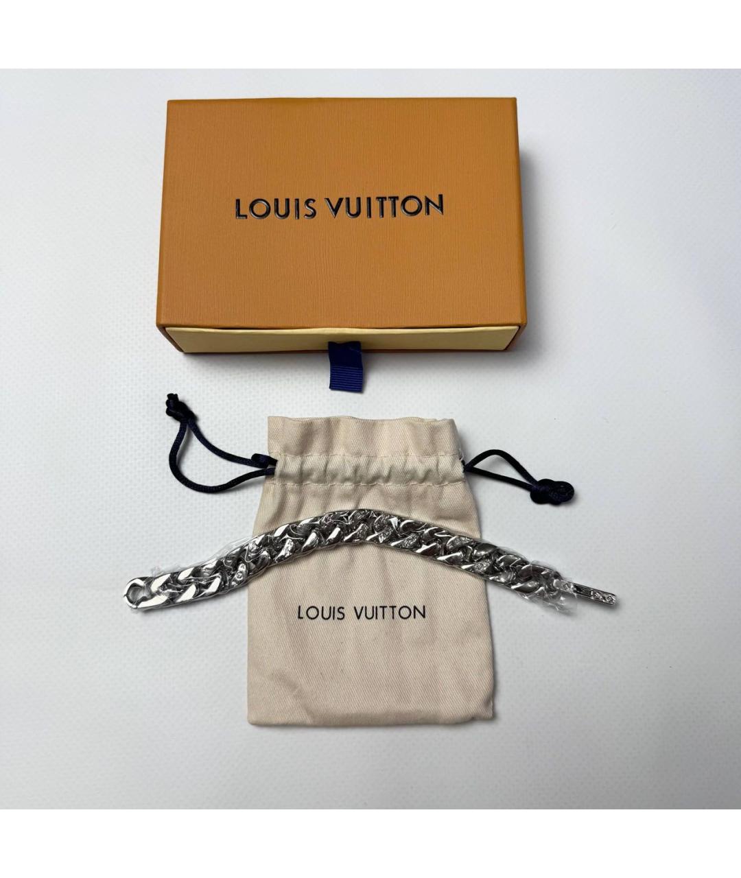 LOUIS VUITTON Серебряный металлический браслет, фото 6