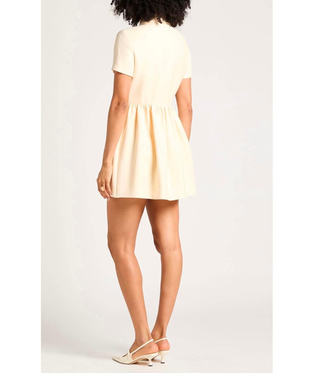 CHRISTIAN DIOR Бежевое шерстяное коктейльное платье, фото 3
