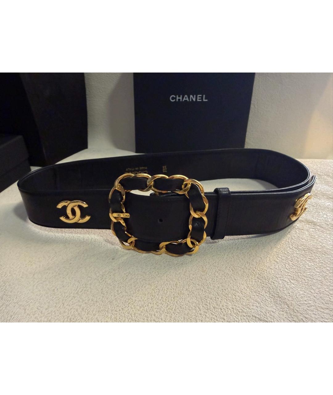 CHANEL Черный кожаный ремень, фото 7