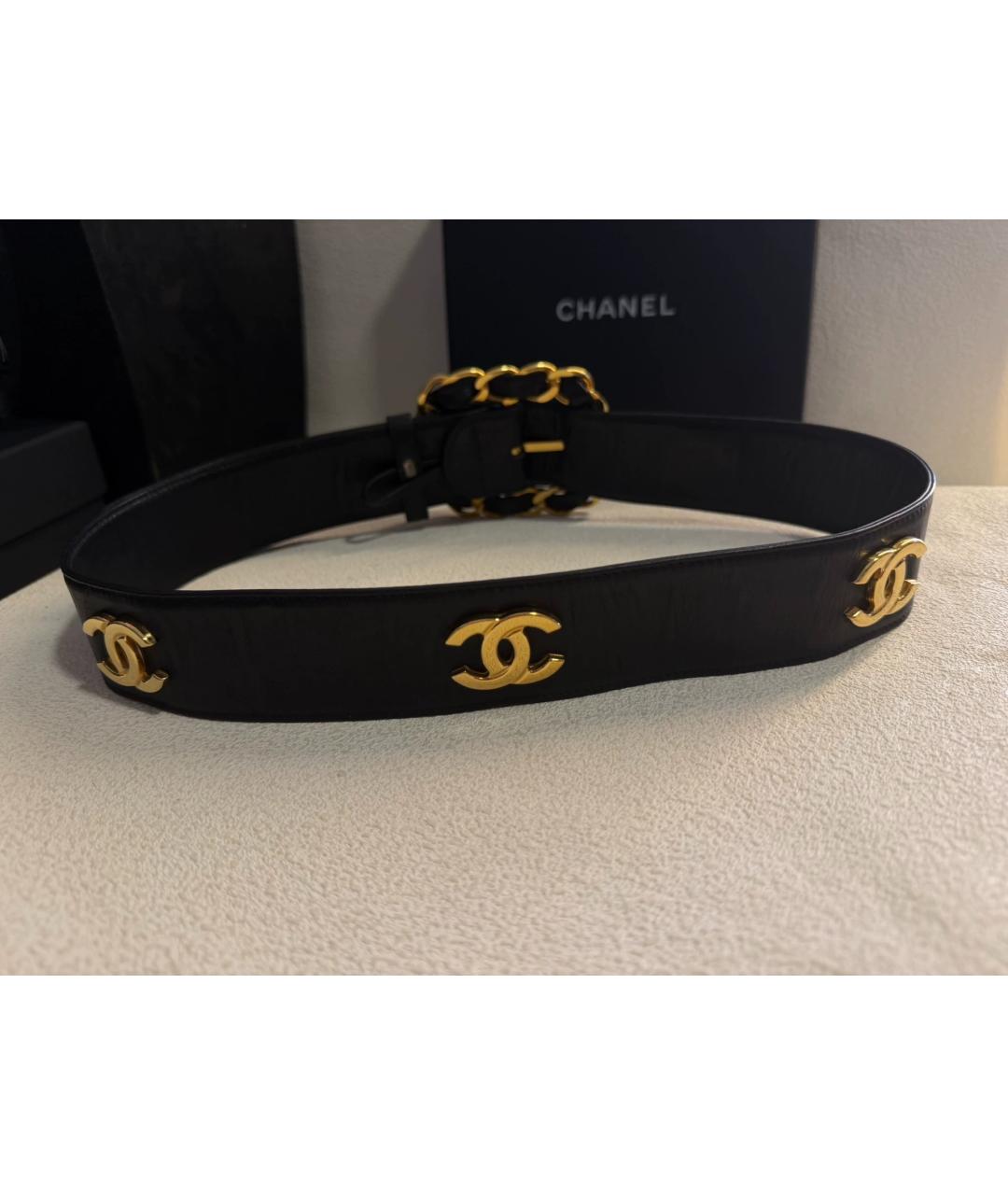 CHANEL Черный кожаный ремень, фото 2