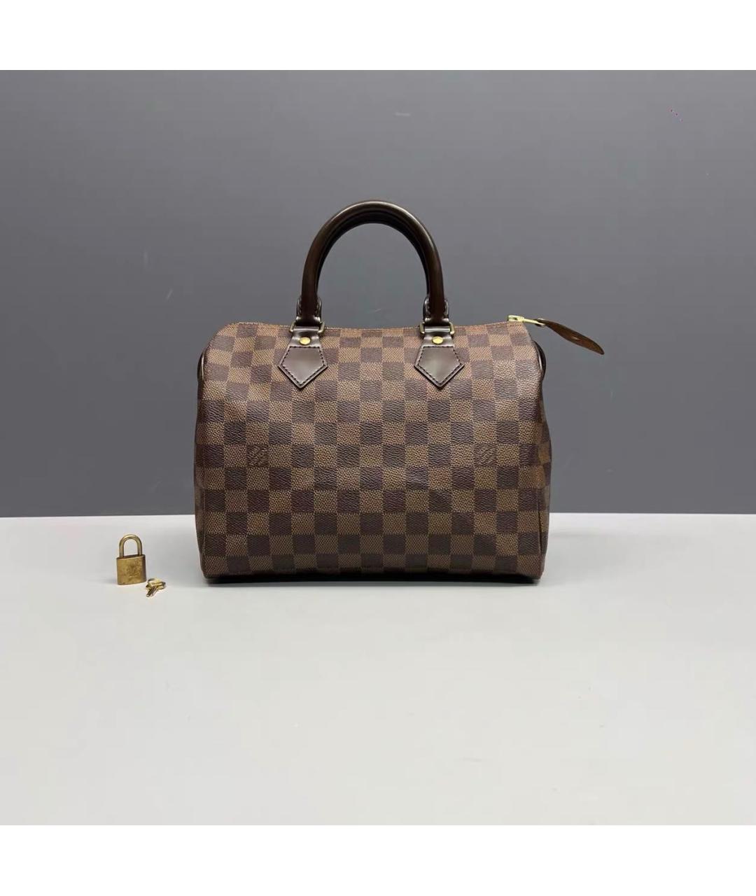 LOUIS VUITTON Коричневая сумка с короткими ручками из канвы, фото 9