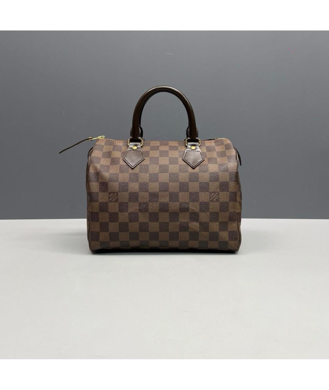 LOUIS VUITTON Коричневая сумка с короткими ручками из канвы, фото 2