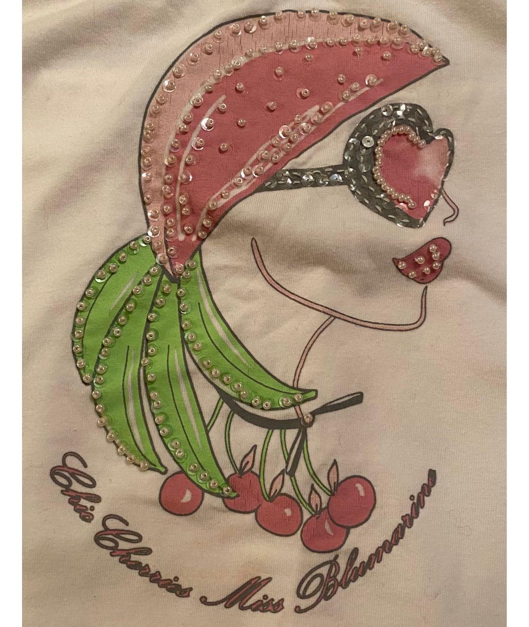 MISS BLUMARINE Белый хлопковый детская футболка / топ, фото 2