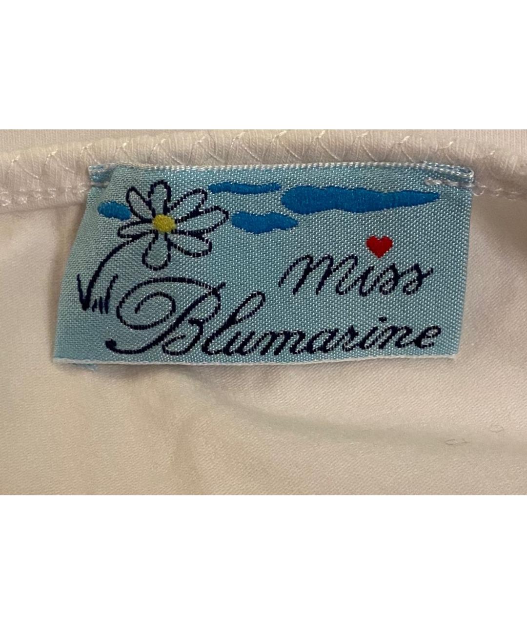 MISS BLUMARINE Белый хлопковый детская футболка / топ, фото 4