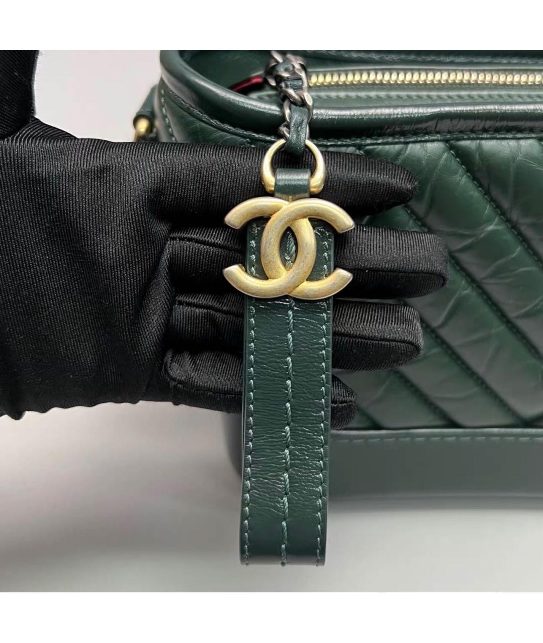 CHANEL Зеленая кожаная сумка через плечо, фото 8