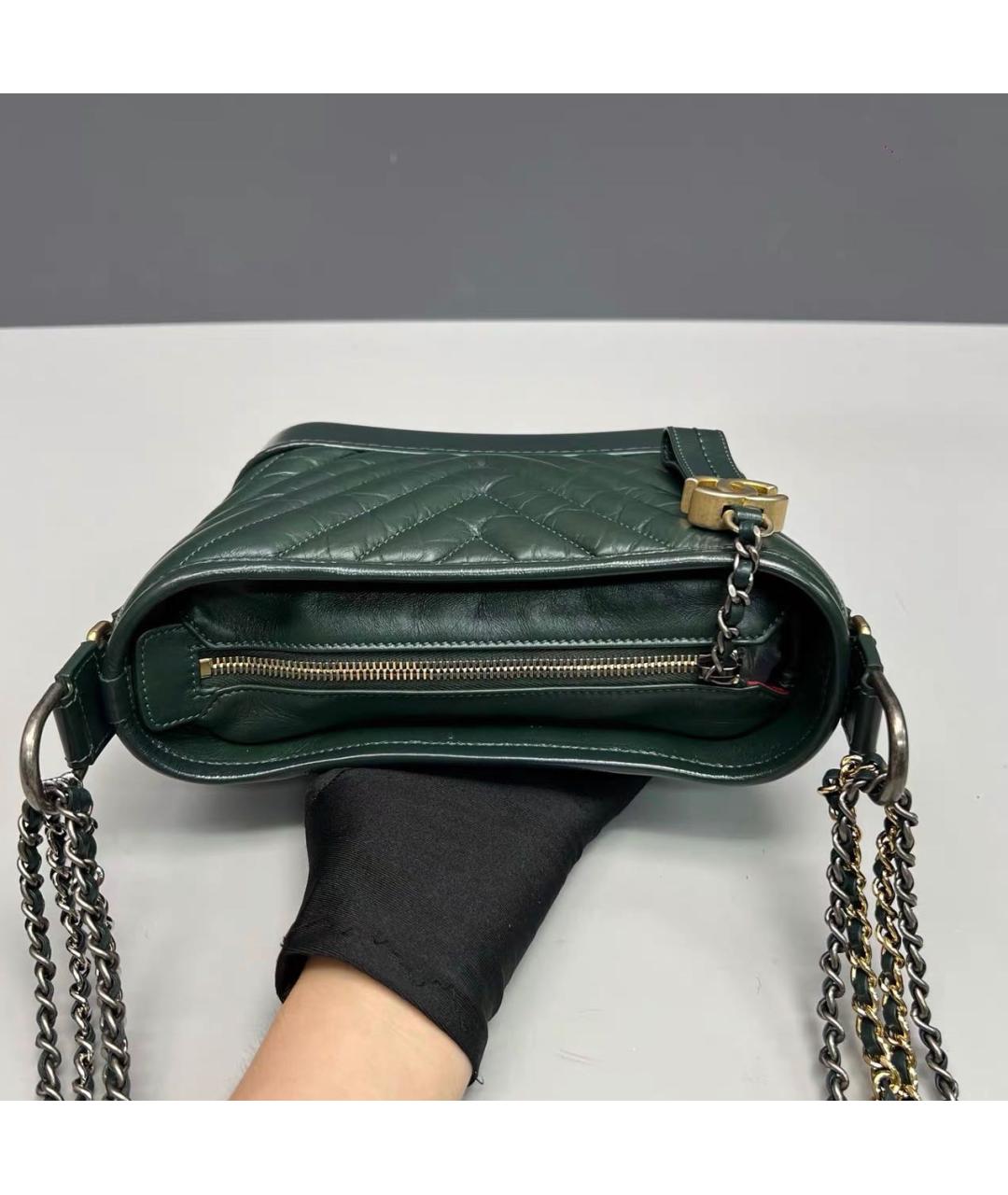 CHANEL Зеленая кожаная сумка через плечо, фото 6