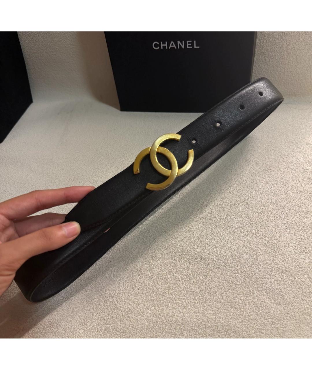 CHANEL Черный кожаный ремень, фото 8