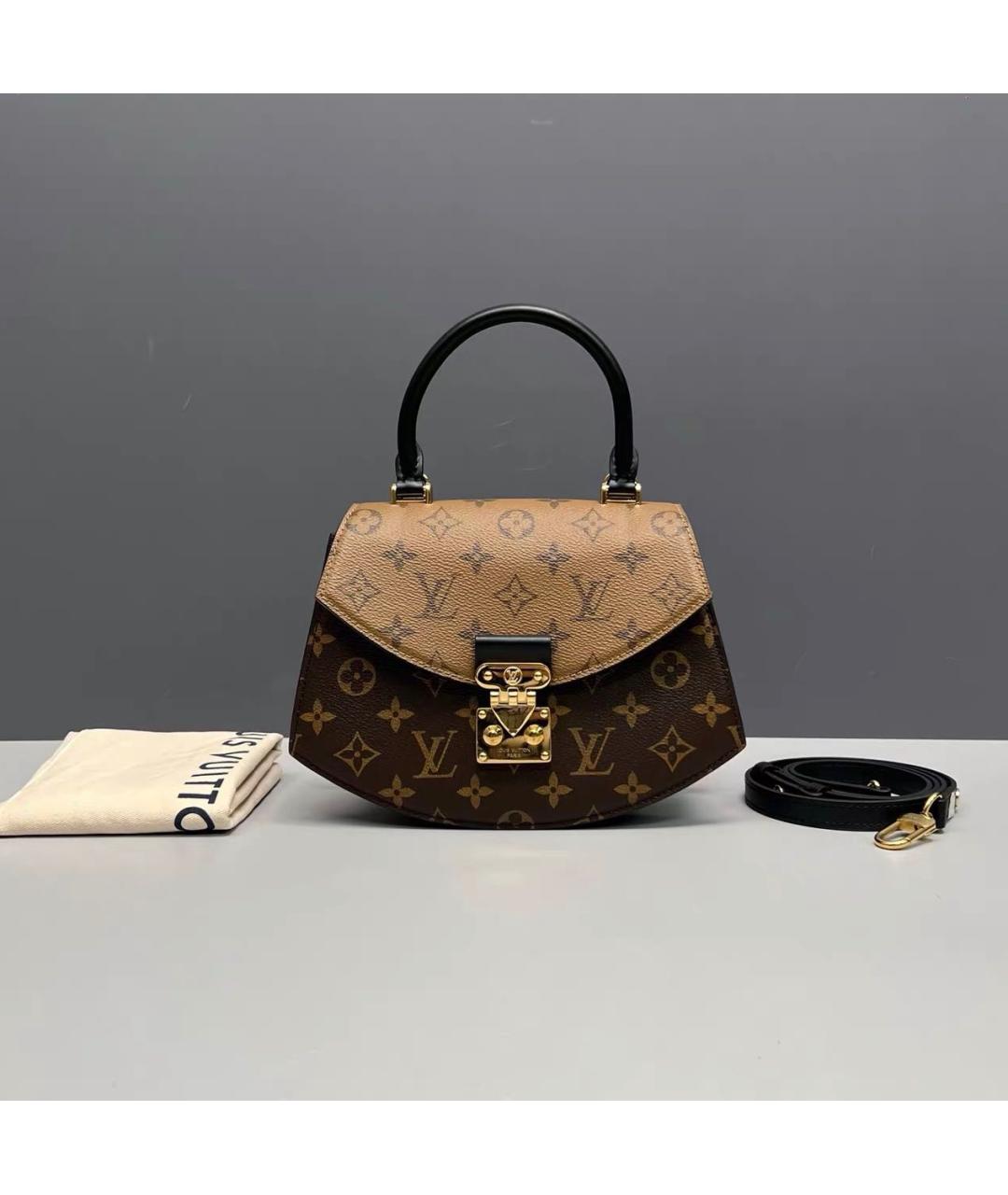 LOUIS VUITTON Коричневая сумка с короткими ручками из канвы, фото 9